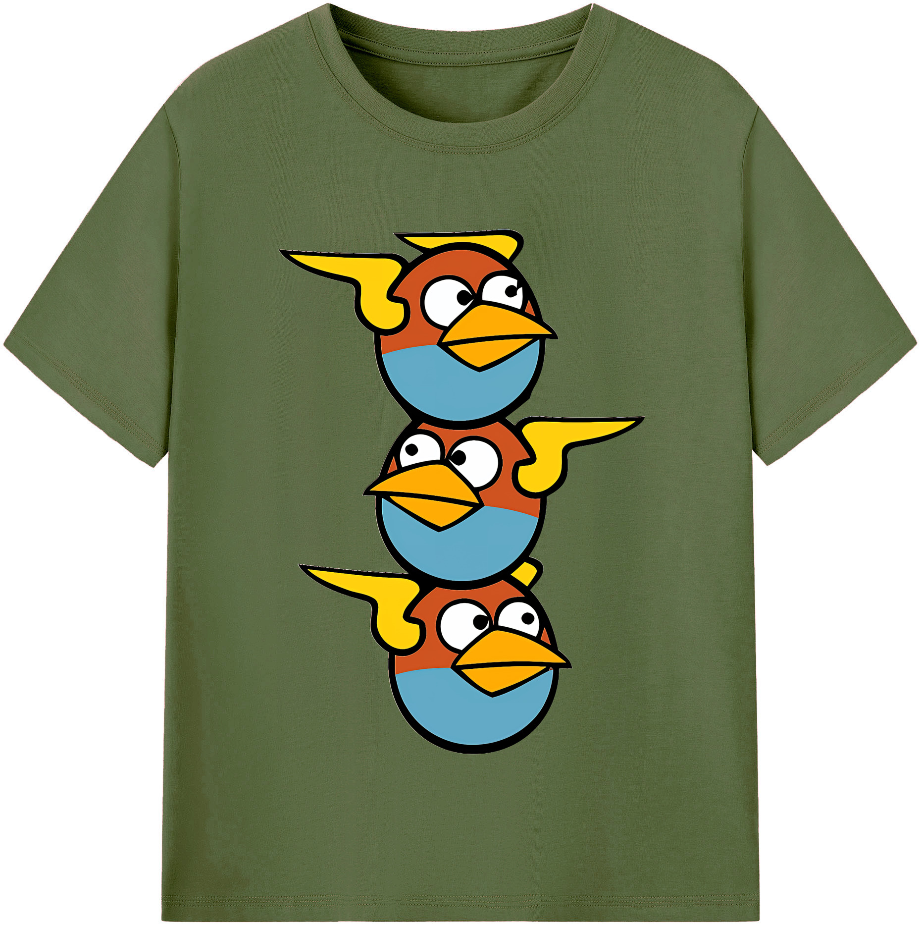 （画像用） Angry Birds アングリーバード 綿100％半袖Tシャツ（フロントプリント）